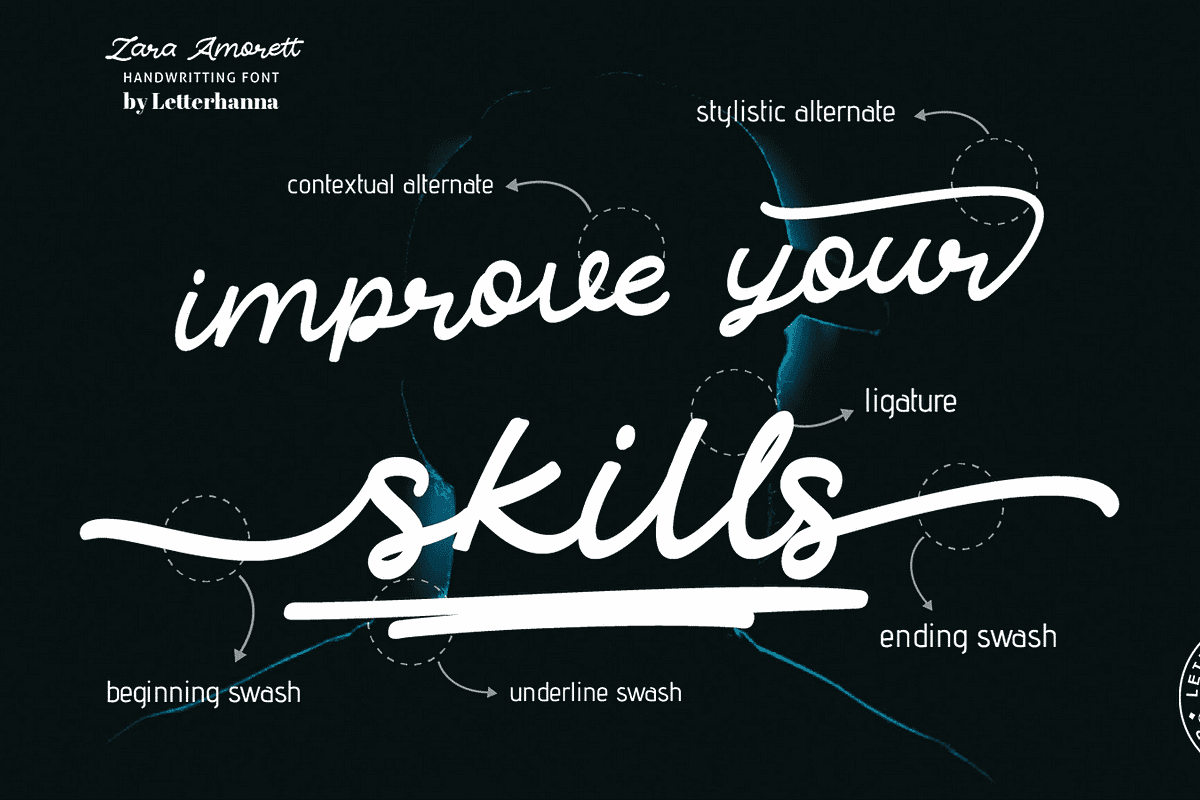Zara Amorett Font, a Handwritten Font by Letterhanna Studio (Photo 6 of 15)