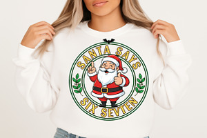 Funny Santa Says Six Seven Christmas, an Illustration by Designking