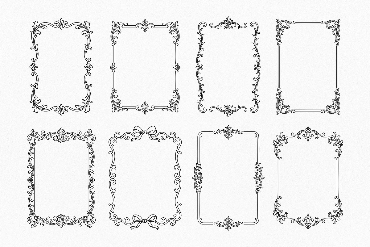Vintage Frame Bundle, Baroque Border, a Decorative Illustration by Pretty Meerkat (Photo 3 of 7)