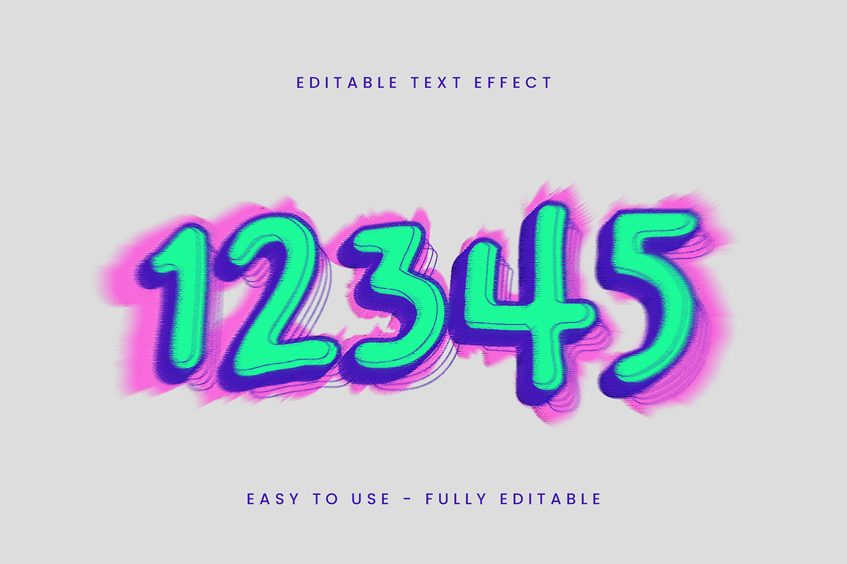 Neon Distorted Gradient Text Effect preview 3