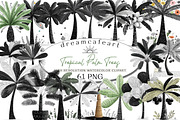 Watercolor Tropical Palm Trees, an Illustration by DreamCafeArt (Thumbnail 1 of 8)