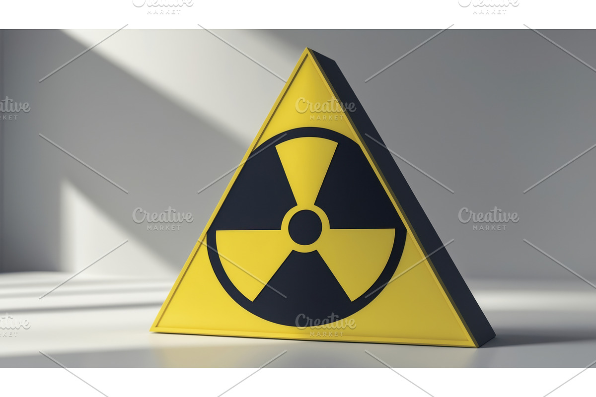 Yellow triangular radiation warning, an Illustration by tilialucida