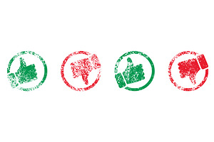 Like and Dislike Button with Grunge, an Object Illustration by Vector Creator
