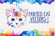Painted Kitten Vector Pack I, an Illustration by Paper Element (Thumbnail 1 of 4)