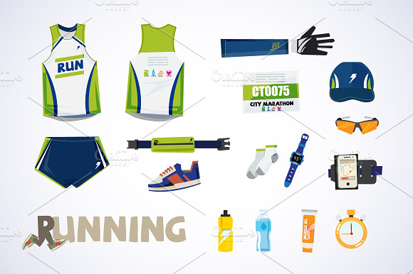 Running Kit Elements Vector