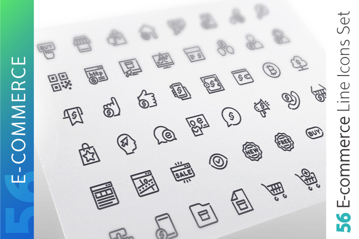 E-commerce Line Icons Set, an Outline Icon by Voysla's Shop (Photo 1 of 4)