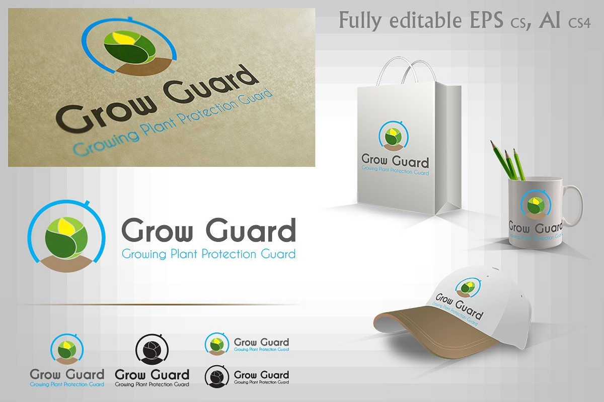 Growing Plant Protection System Logo, a Branding & Logo Template by Designoo