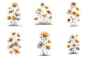 Summer Flowers Clipart, an Illustration by SinaCreation (Thumbnail 2 of 9)