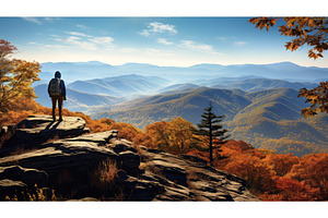 rocky blue ridge fall ai generated, a Background Photo by pikepicture