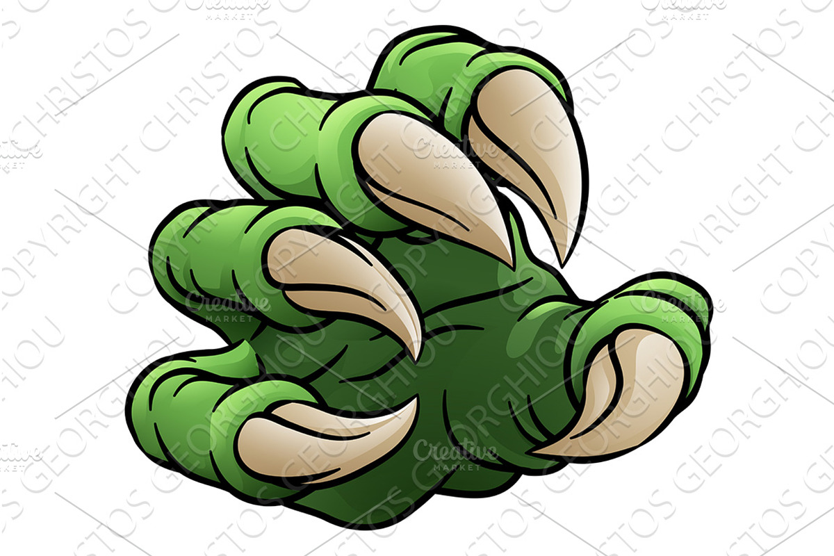 Monster Claw Dinosaur Dragon Cartoon, an Illustration by Christos Georghiou
