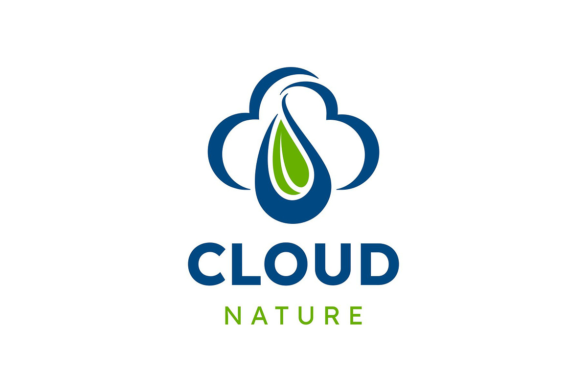 Cloud Wwaterdrop and Leaf Logo, a Branding & Logo Template by Buqancreative (Photo 1 of 2)