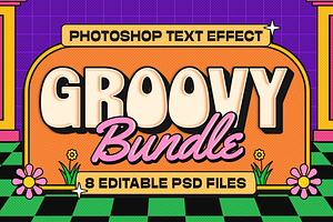Retro Groovy Pack Text Effect V2, a Layer Style Add-On by Sixtysix Labs
