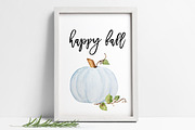 Watercolor Fall Pumpkins, Leaves, an Illustration by DailyMiracleDigitals,LLC (Thumbnail 2 of 7)