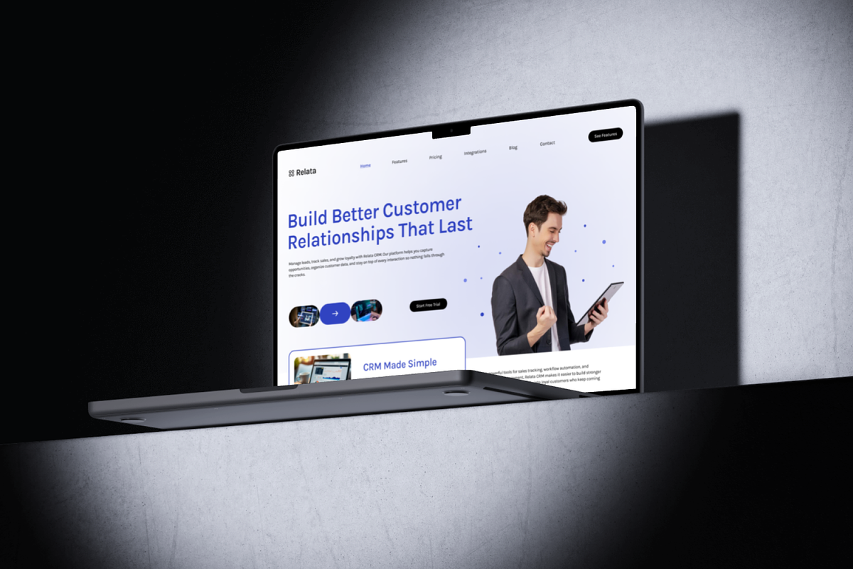 Figma CRM Landing Page, a Landing Page Template by Musara (Photo 5 of 6)