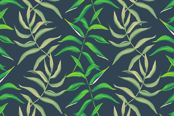 Palm Leaves Seamless Pattern