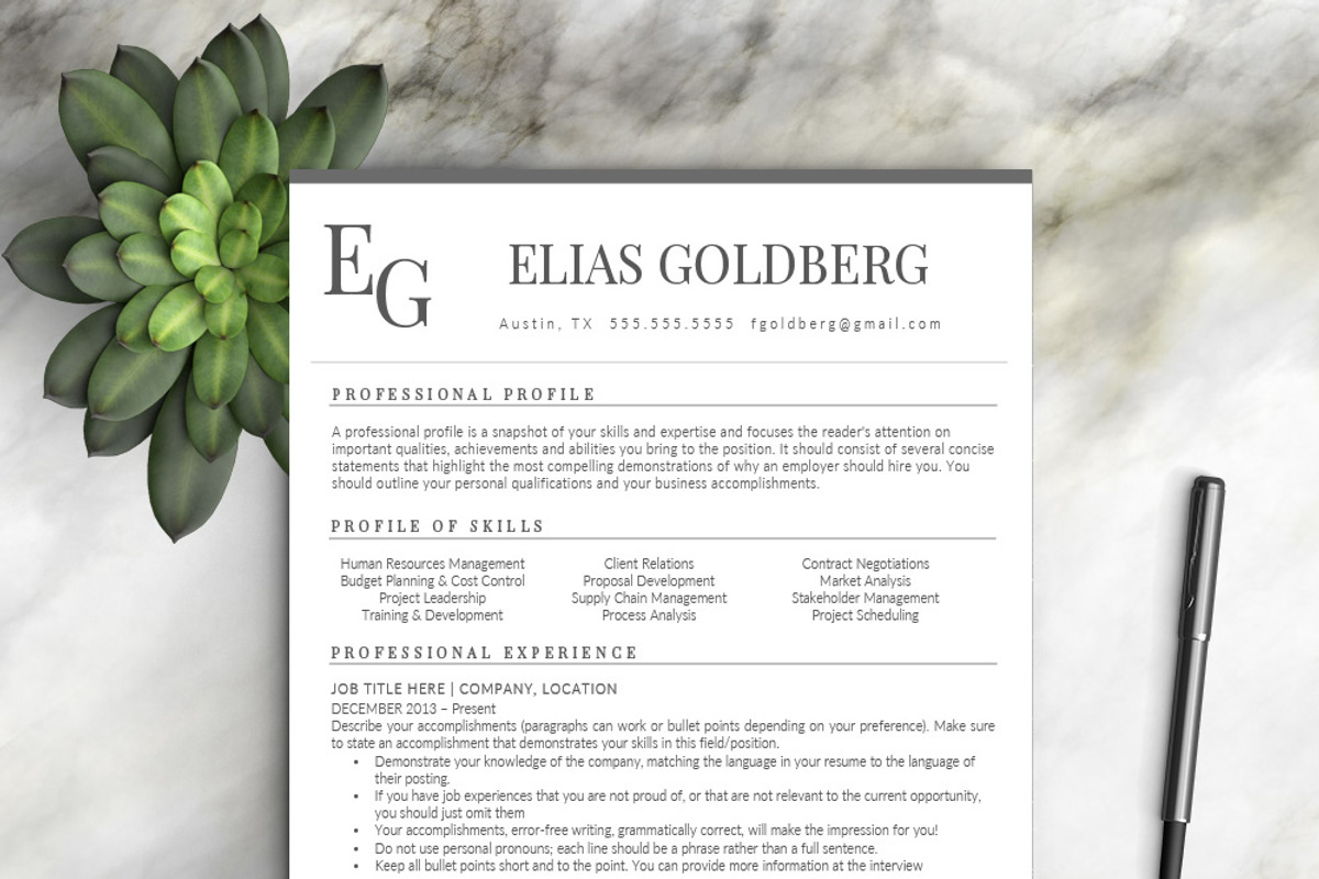 Professional Resume Template, a Resume Template by Resume Template Shoppe (Photo 1 of 10)