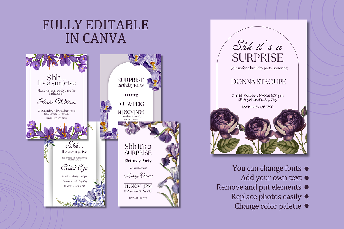 5 Birthday Surprise Party Invitation, a Templates & Theme by TemplateCastleStore (Photo 9 of 9)