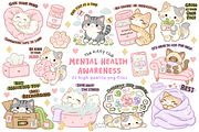 Mental Health Awareness Cat Clipart, a Healthcare Illustration by Blumensdiary (Thumbnail 1 of 6)