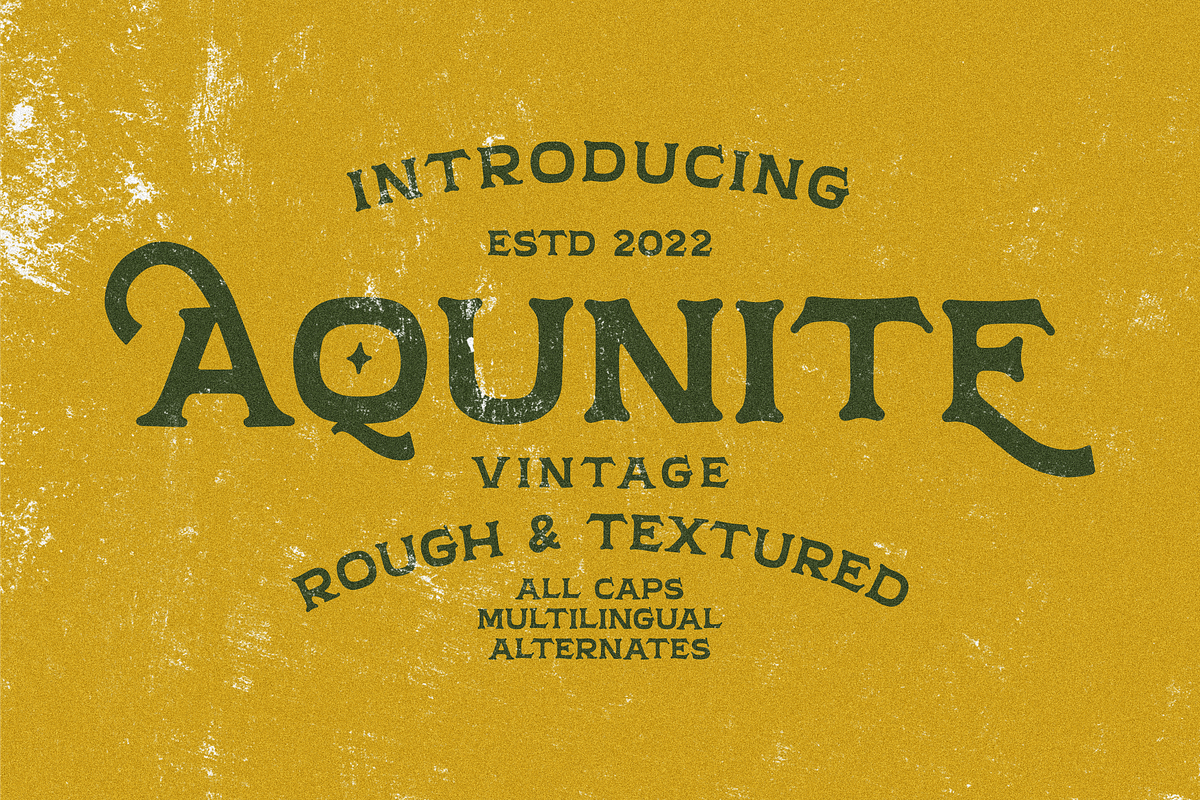 Aqunite Vintage Typeface, a Font by 24Design Studios (Photo 1 of 7)