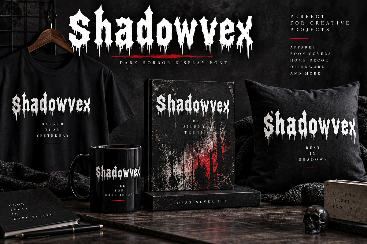 Shadowvex — Dark Horror Display Font, a Blackletter Font by Wow Magic (Photo 2 of 4)