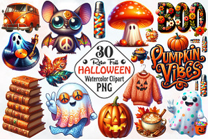 Retro Fall Halloween PNG Clipart PNG, an Illustration by RobertsArt