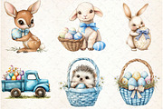 Easter Bunny Floral Clipart, an Illustration by Watercolor design (Thumbnail 3 of 4)