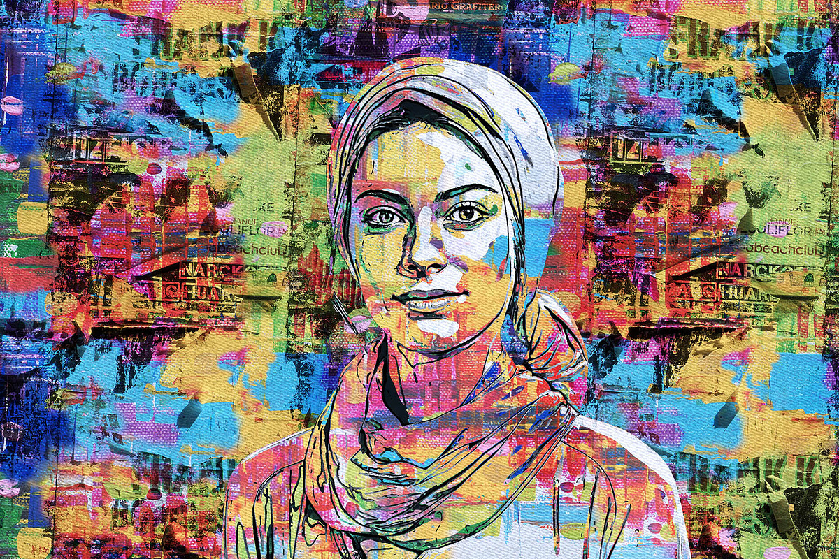 Collage Poster Art Photoshop Action, an Action Add-On by MRI STUDIO (Photo 5 of 8)
