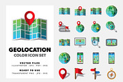 Geolocation Color Icons, an Icon by doghead (Thumbnail 1 of 3)