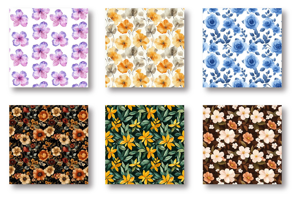 Cottagecore Floral Seamless Pattern, an Illustration by SinaCreation (Photo 3 of 5)
