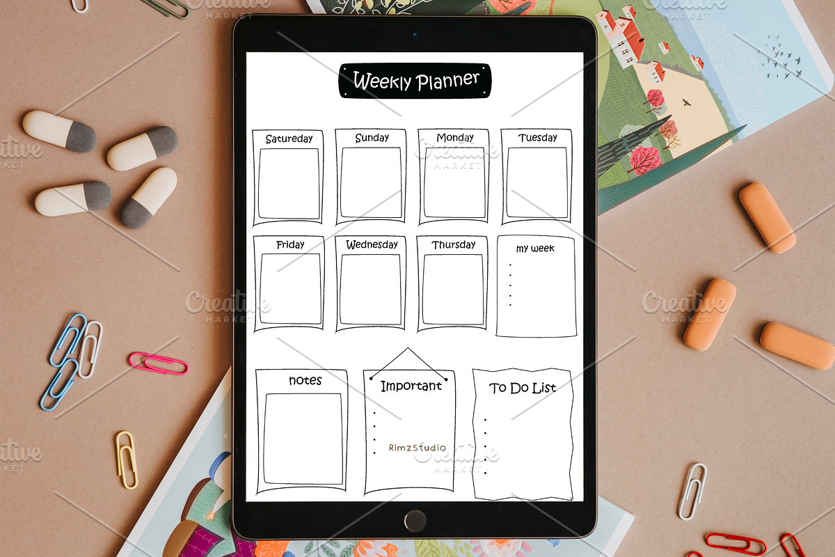 Weekly Planner Sticker Vector, a Templates & Theme by RimzStudio (Photo 3 of 3)