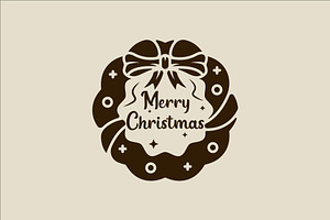christmas wreath logo vintage vector, a Branding & Logo Template by zyxroun shop