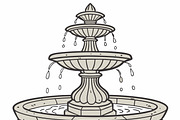 Elegant tiered stone fountain, an Object Illustration by SouravDesign (Thumbnail 2 of 3)