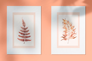 Rusty Tropics. Watercolor Clipart