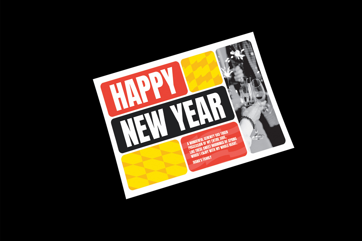 Bold New Year Greeting Card, a Card Template by Neermana (Photo 3 of 4)