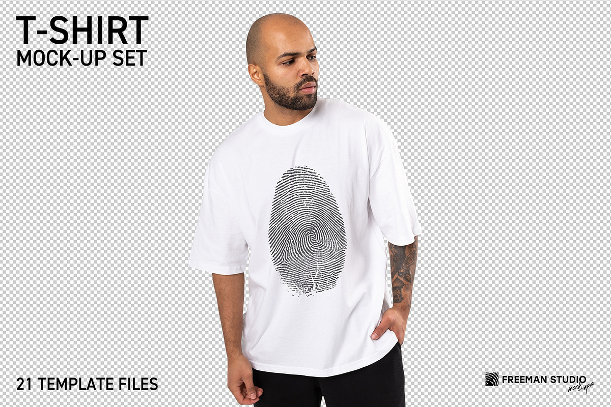 T-Shirt Mock-Up Set, a Shirt Mockup by Freeman Studio (Photo 1 of 20)