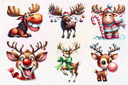Quirky Reindeer Funny Moose Clipart, an Illustration by Dream Creation (Thumbnail 3 of 7)