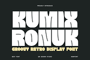 Kumix Ronuk - Groovy Font, a Sans Serif Font by QR Design Studio (Thumbnail 1 of 7)