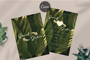Greenery Wedding Invitation Template, an Invitation Template by InvitingStorys