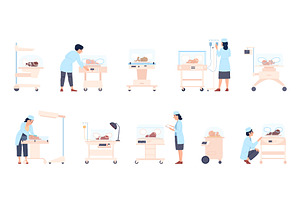 Neonatal care. Nurses and doctors