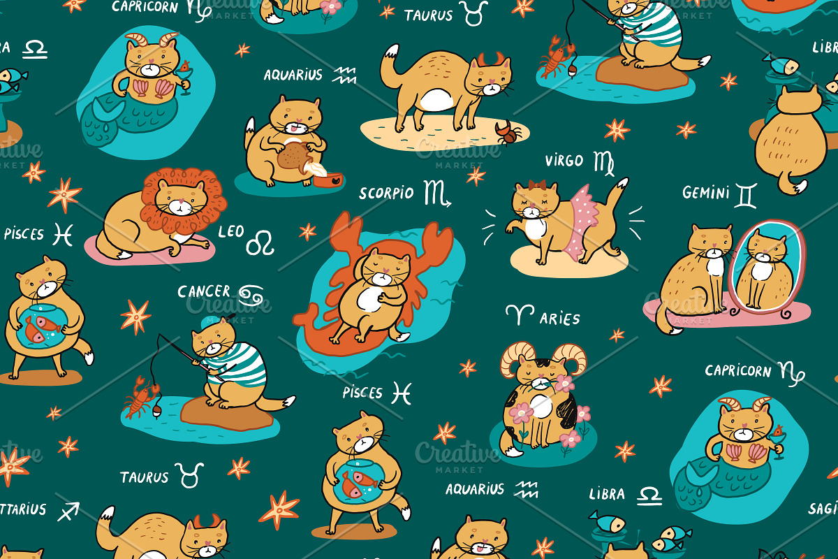 Zodiac Cats, an Animal Illustration by GooseFrol (Photo 7 of 8)