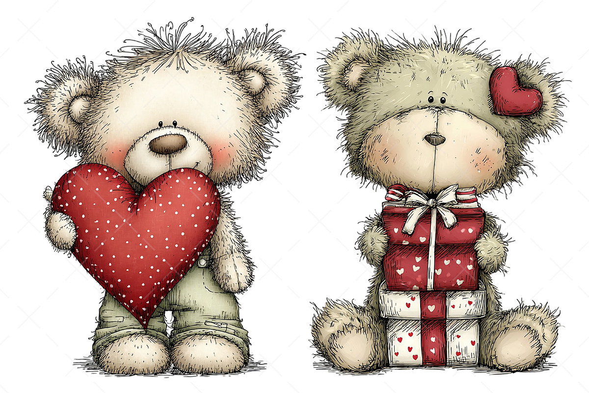 Whimsical Valentine Teddy Bear PNG, an Illustration by Craft Nest (Photo 10 of 11)