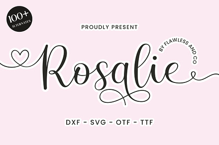 Rosalie, a Script Font by Flawless And Co