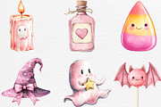 Pink Halloween Clipart, an Illustration by Black Bird Studio (Thumbnail 4 of 6)