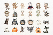 Watercolor Cute Halloween Cliparts =, an Illustration by Nicolle's Colorful Art (Thumbnail 5 of 7)