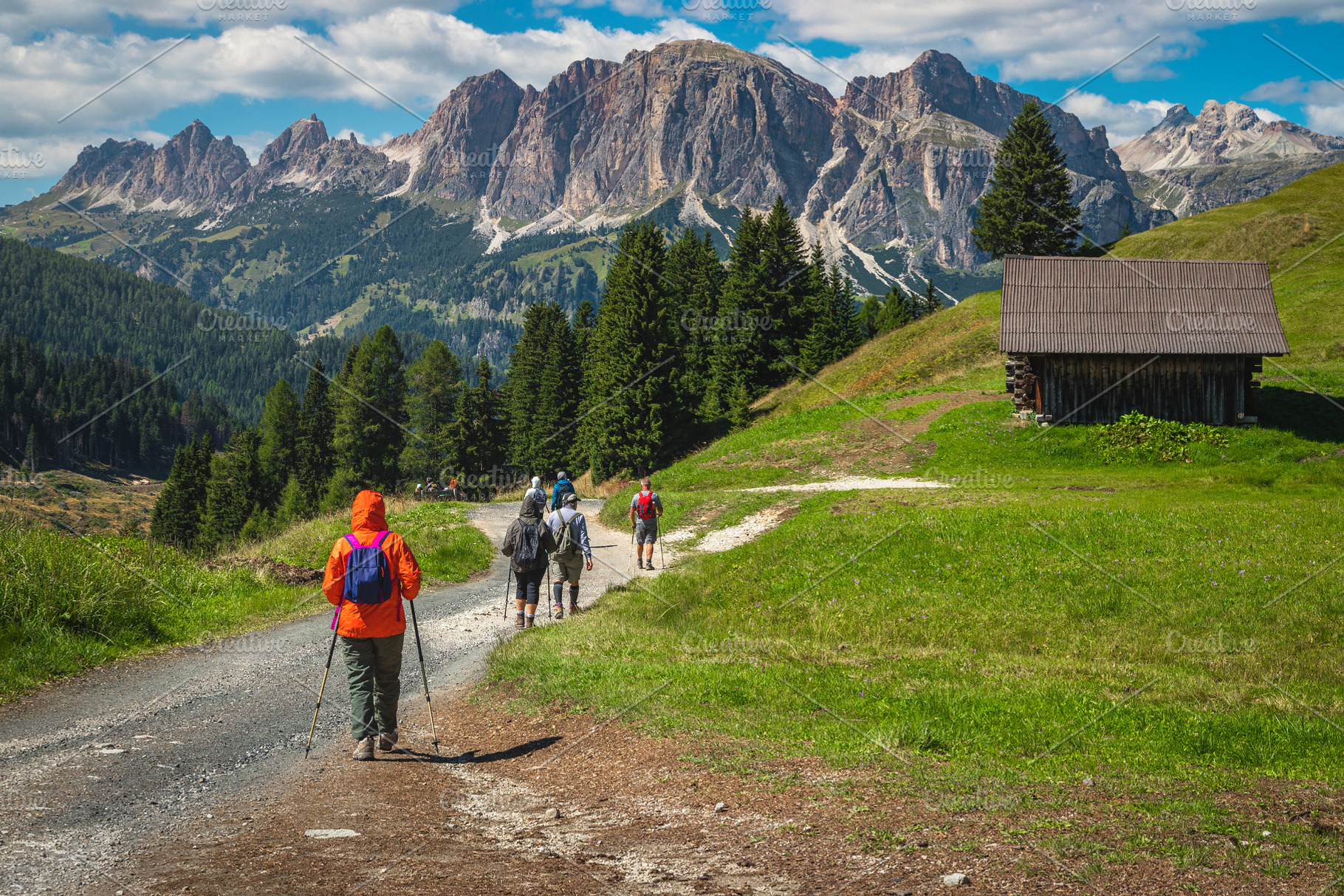 Hiker group with backpacks, a Nature Photo by Alpine Dreams