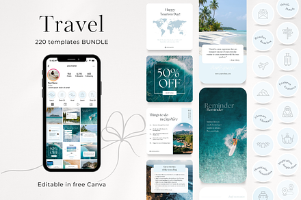 220 Travel Social Media BUNDLE, a Social Media Template by PatternLab.