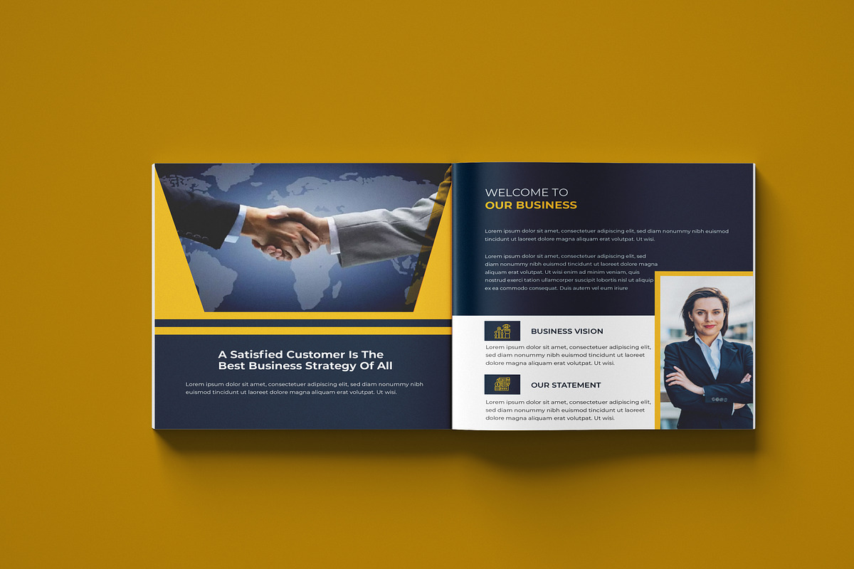 Square Bi-Fold Corporate Brochure, a Brochure Template by ferdousi0791 (Photo 3 of 6)