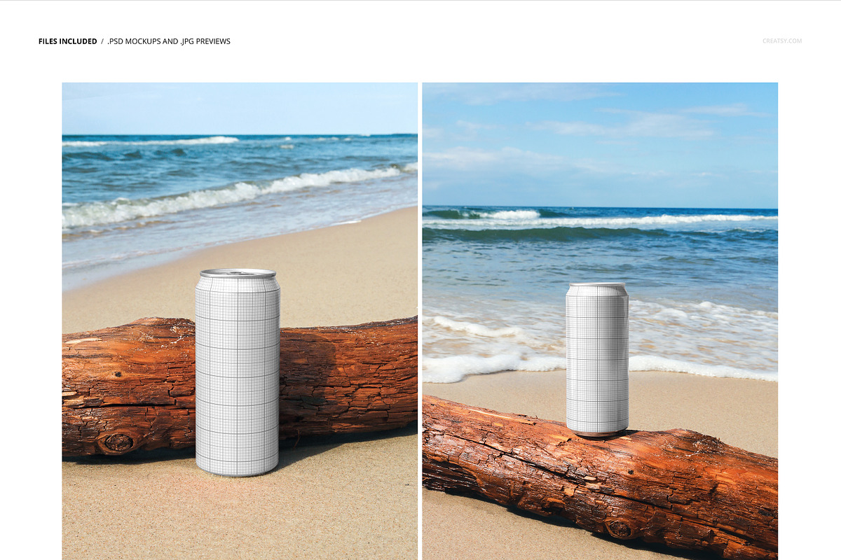330ml Can by the Seaside Mockup Set, a Packaging Mockup by creatsy5 (Photo 2 of 4)