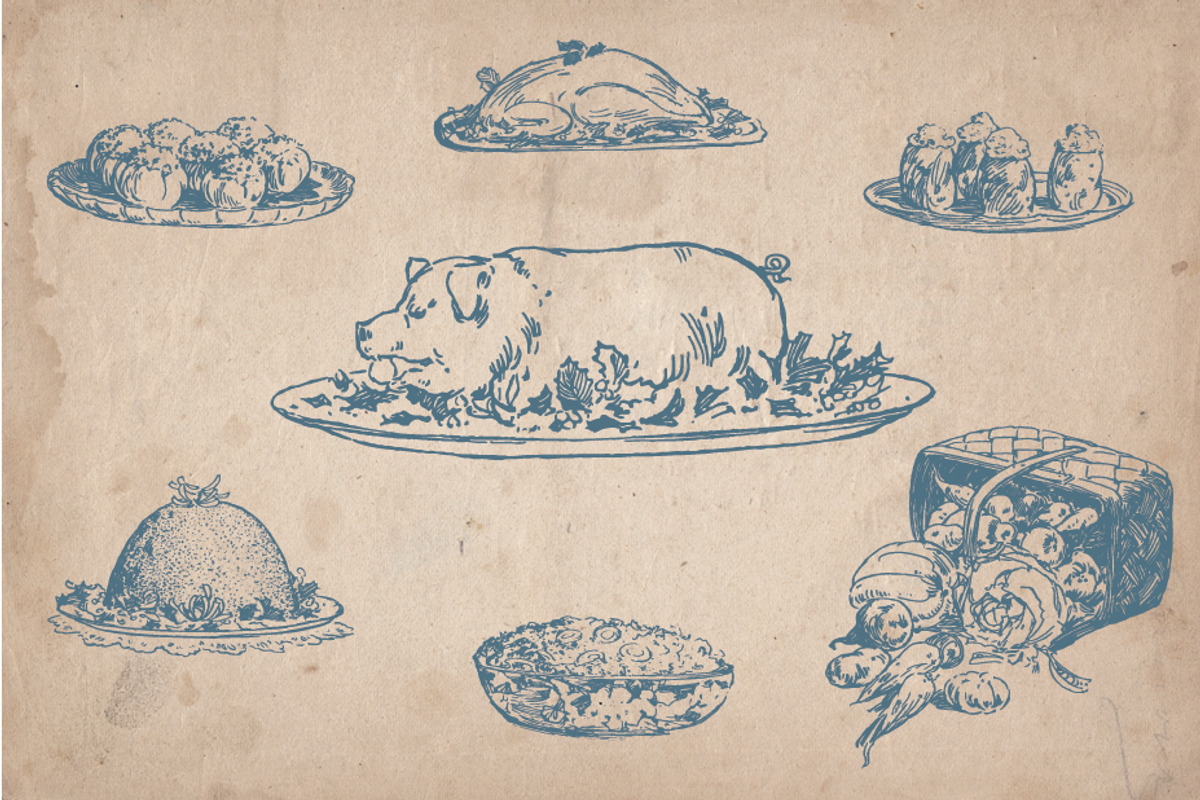 Hand Drawn Vintage Food Set 4 preview 2
