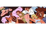 Diverse young women together banner, a Person Illustration by PaperTrident (Thumbnail 2 of 3)